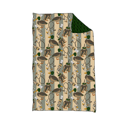 Preorder BL0211 Duck Hunting Camo Army Green Baby Blankets 29-43 inches  202508