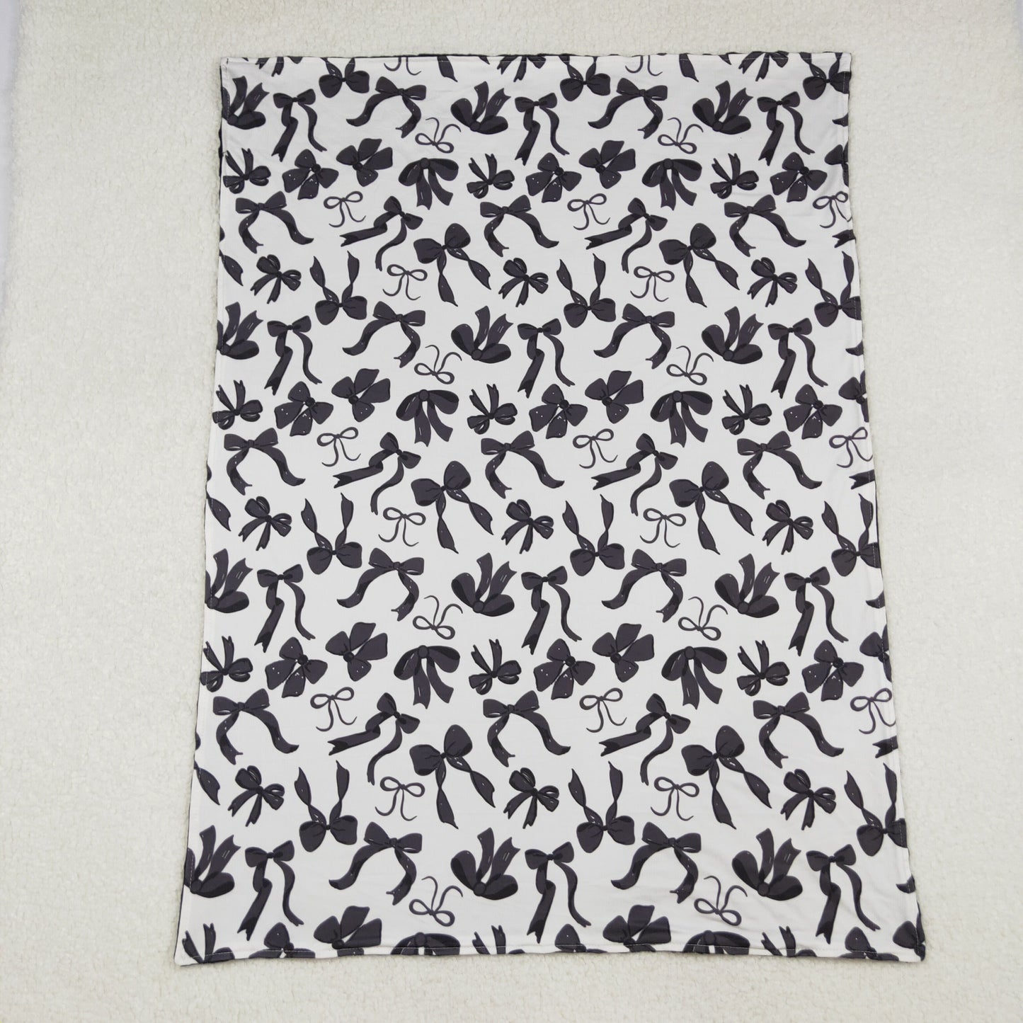 BL0217 Bows Pattern Black Baby Blankets 29-43 inches  202509 RTS