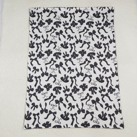BL0217 Bows Pattern Black Baby Blankets 29-43 inches  202509 RTS