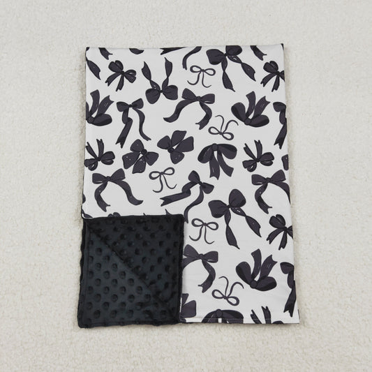 BL0217 Bows Pattern Black Baby Blankets 29-43 inches  202509 RTS