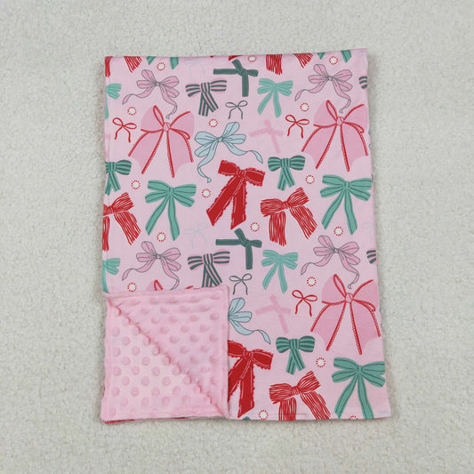 BL0218  Bows Pattern Pink Baby Blankets 29-43 inches  202509 RTS