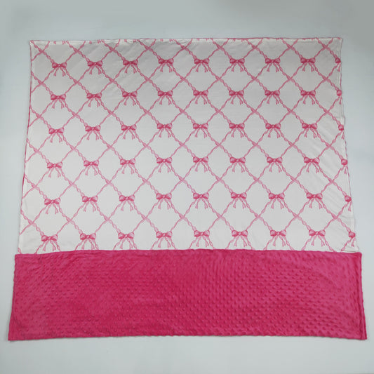 BL0220 Rose Red Bows 153*128 Blanket 202507 RTS Free Shipping Over 2KG