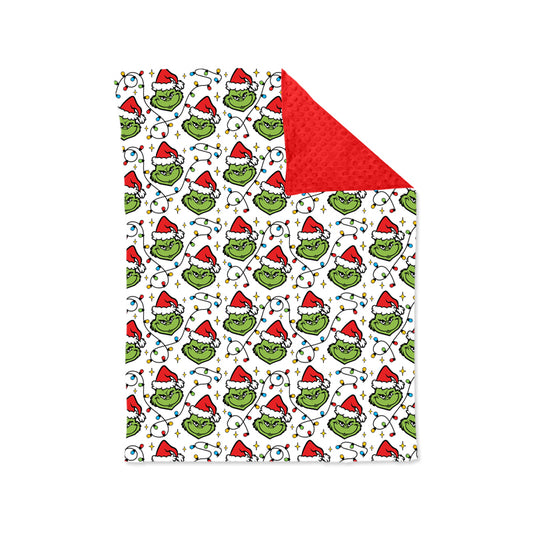Preorder BL0222 Christmas Grinch Red Baby Blankets 29-43 inches  202508