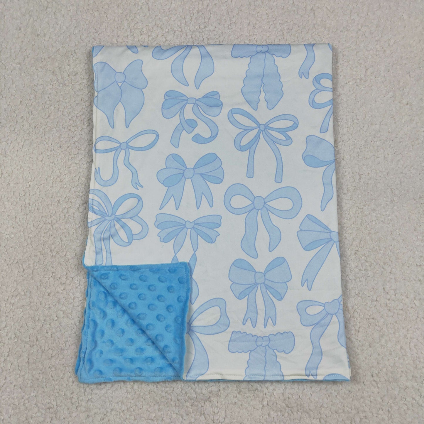 BL0224 Bows Pattern Blue Baby Blankets 29-43 inches  202605 RTS