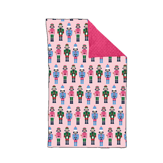 MOQ 8 Preorder BL0227 Christmas Nutcracker Pink Baby Blankets 29-43 inches  202509