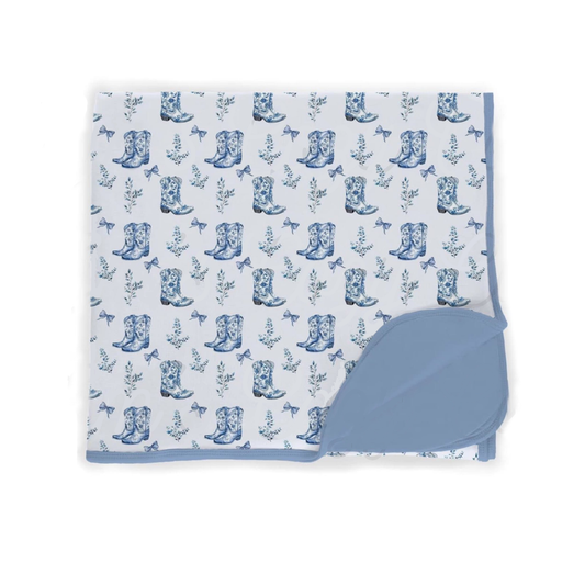 MOQ 5 Preorder BL0229 Boots Haze Blue Baby Blankets 29-43 inches  202510