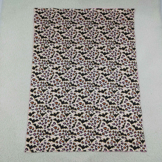 BL0254 Halloween Bats Leopard Pink Baby Blanket 29-43 inches 202608 RTS