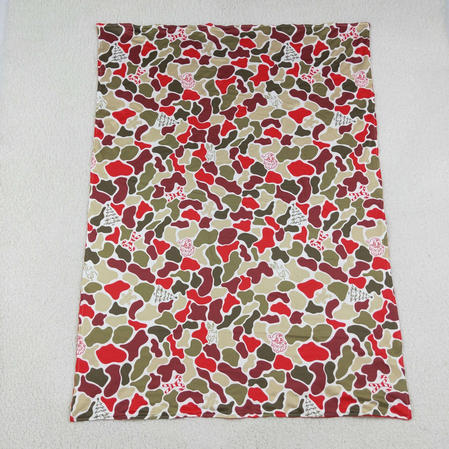 BL0257 Christmas Santa Claus Camouflage Red Baby Blanket 29-43 inches 202608 RTS