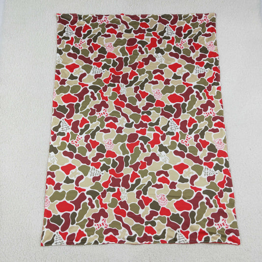BL0257 Christmas Santa Claus Camouflage Red Baby Blanket 29-43 inches 202608 RTS