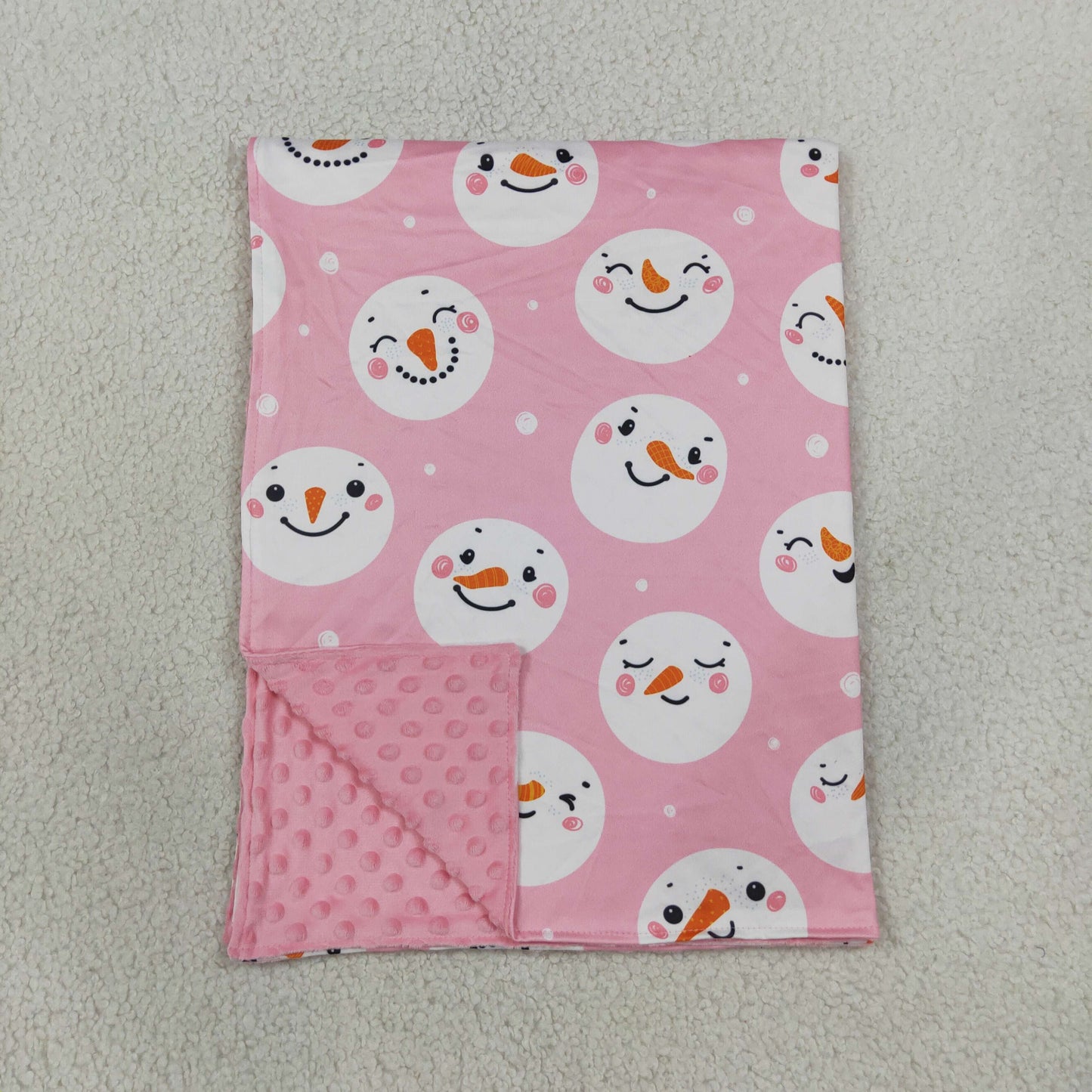 RTS BL0266 baby blanket baby blanket minky blanket christmas snowman print blanket