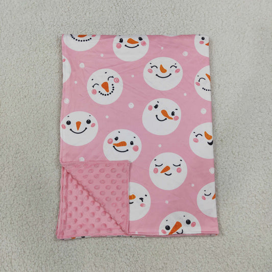 RTS BL0266 baby blanket baby blanket minky blanket christmas snowman print blanket