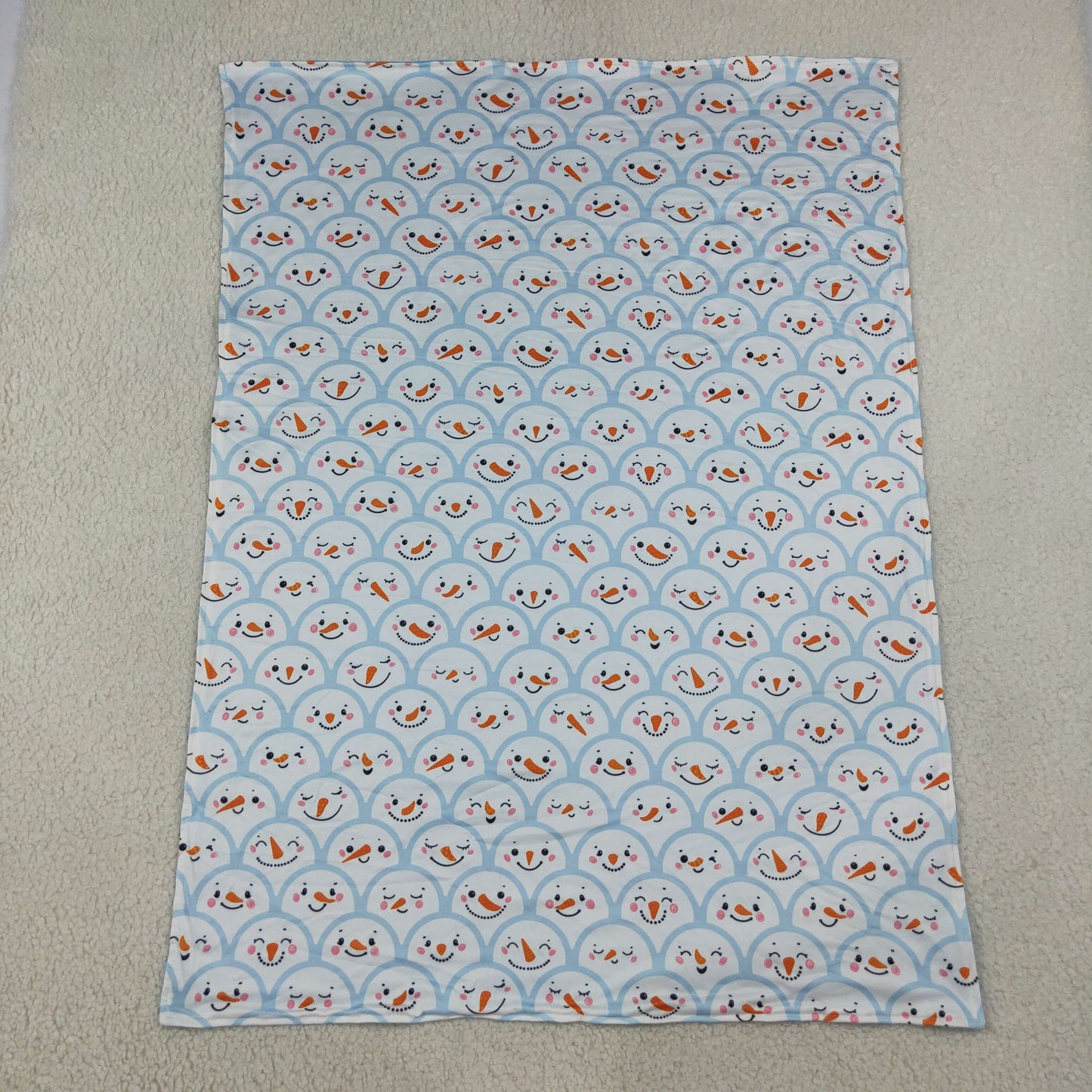 BL0267 Snowman Blue Color Baby Newborn Blanket