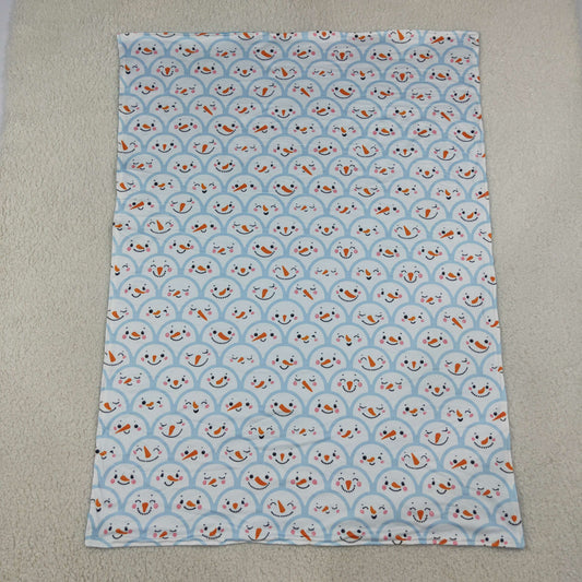 BL0267 Snowman Blue Color Baby Newborn Blanket