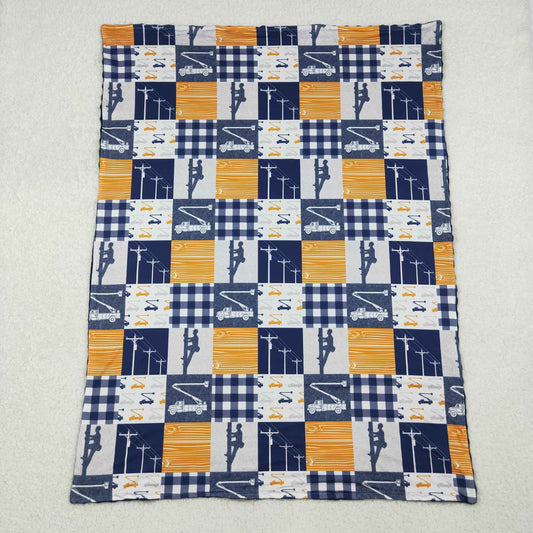 BL0075 Telephone Pole Maintenance Worker Pattern 29-43 inches Baby Blankets 202510 RTS