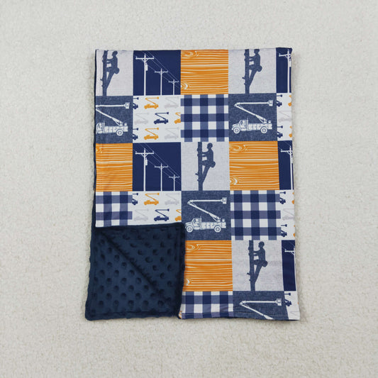 BL0075 Telephone Pole Maintenance Worker Pattern 29-43 inches Baby Blankets 202510 RTS