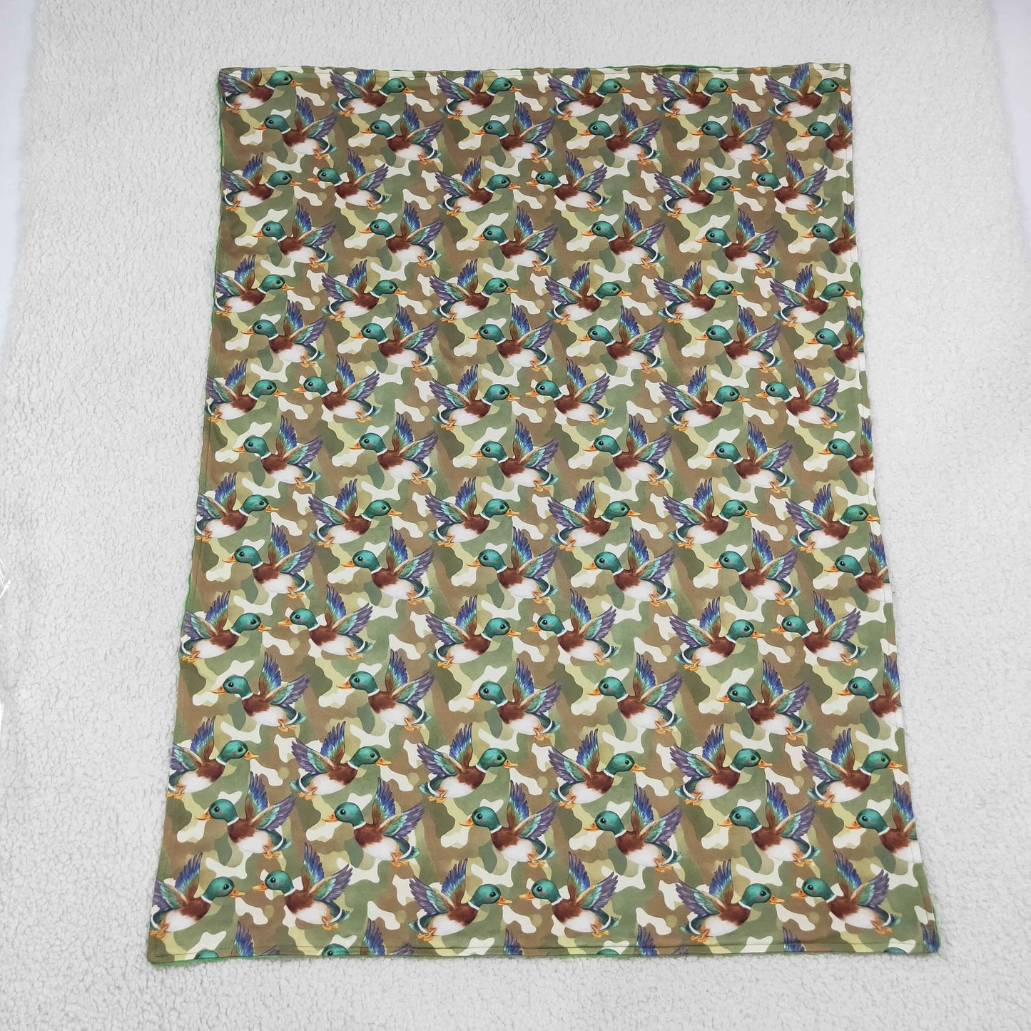 BL0286 Mallard Ducks Camo Green Baby Newborn Blanket