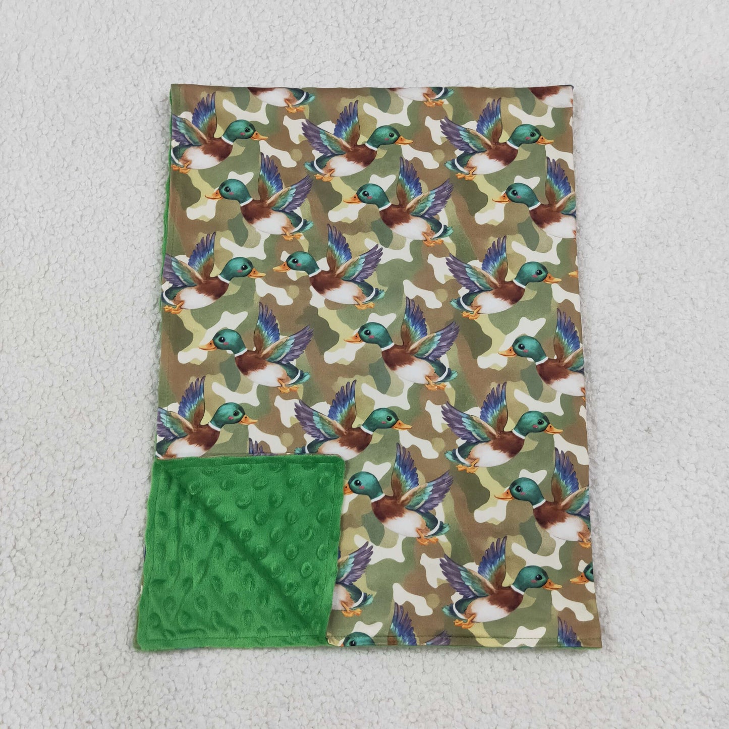 BL0286 Mallard Ducks Camo Green Baby Newborn Blanket