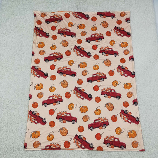 BL0289 Fall Pumpkin Car Orange Baby Newborn Blanket 202609 RTS
