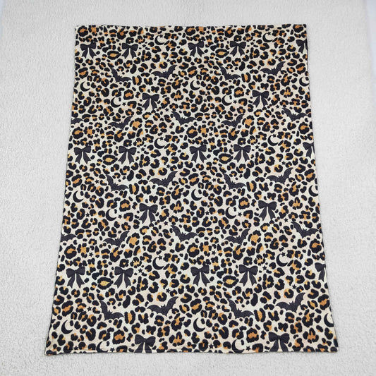 BL0290 Halloween Bat Leopard Black Baby Newborn Blanket 202609 RTS