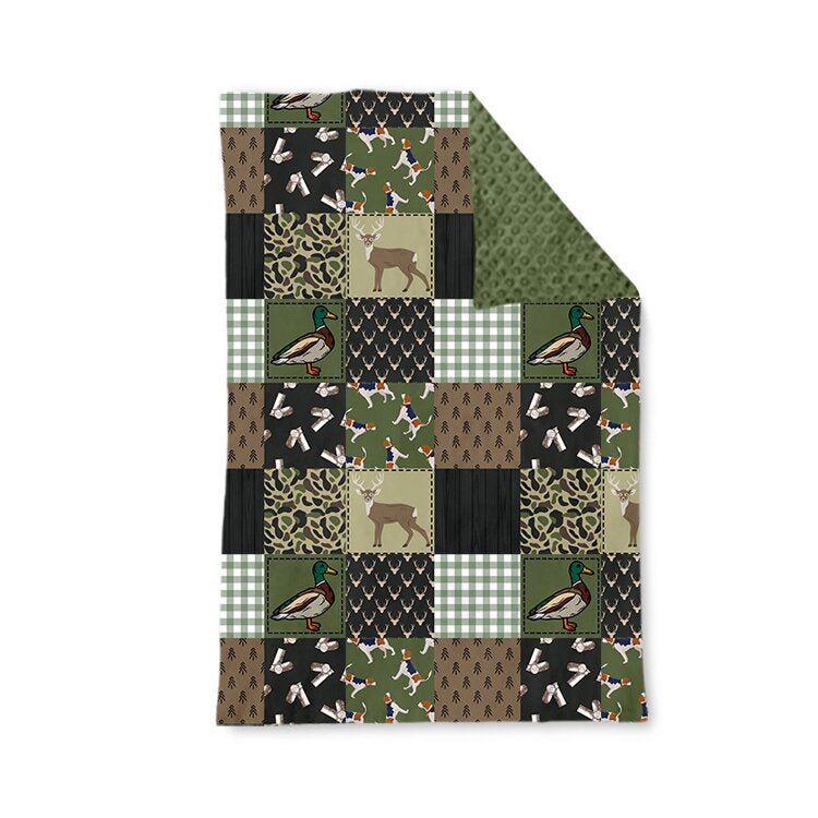 MOQ:5pcs BL0297 pre-order baby hunting print blanket baby boy blanket-2026.8.21