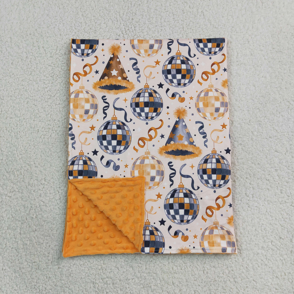 BL0298 Happy New Year's Hat Print Baby Newborn Blanket 202609 RTS