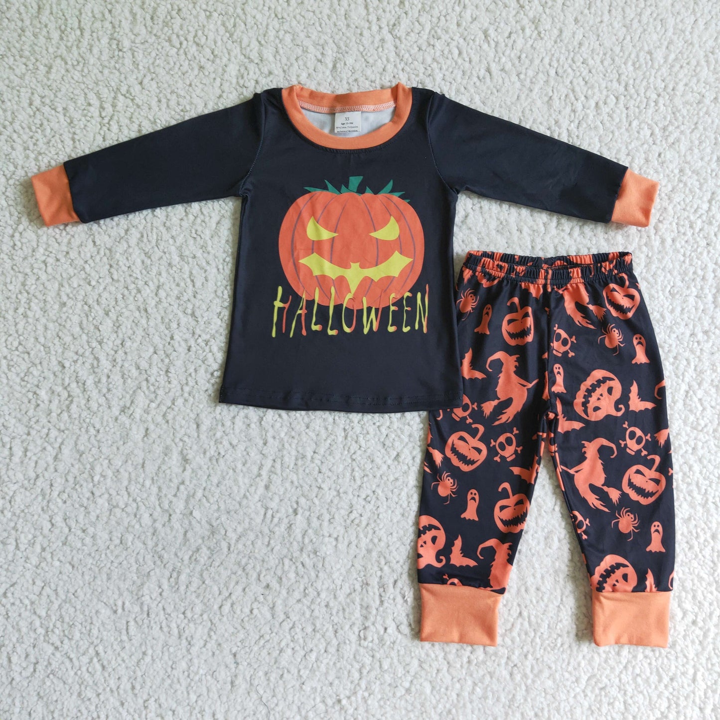 Clearance BLP0014 Boy WEEN Pumpkin black long sleeve pants suit