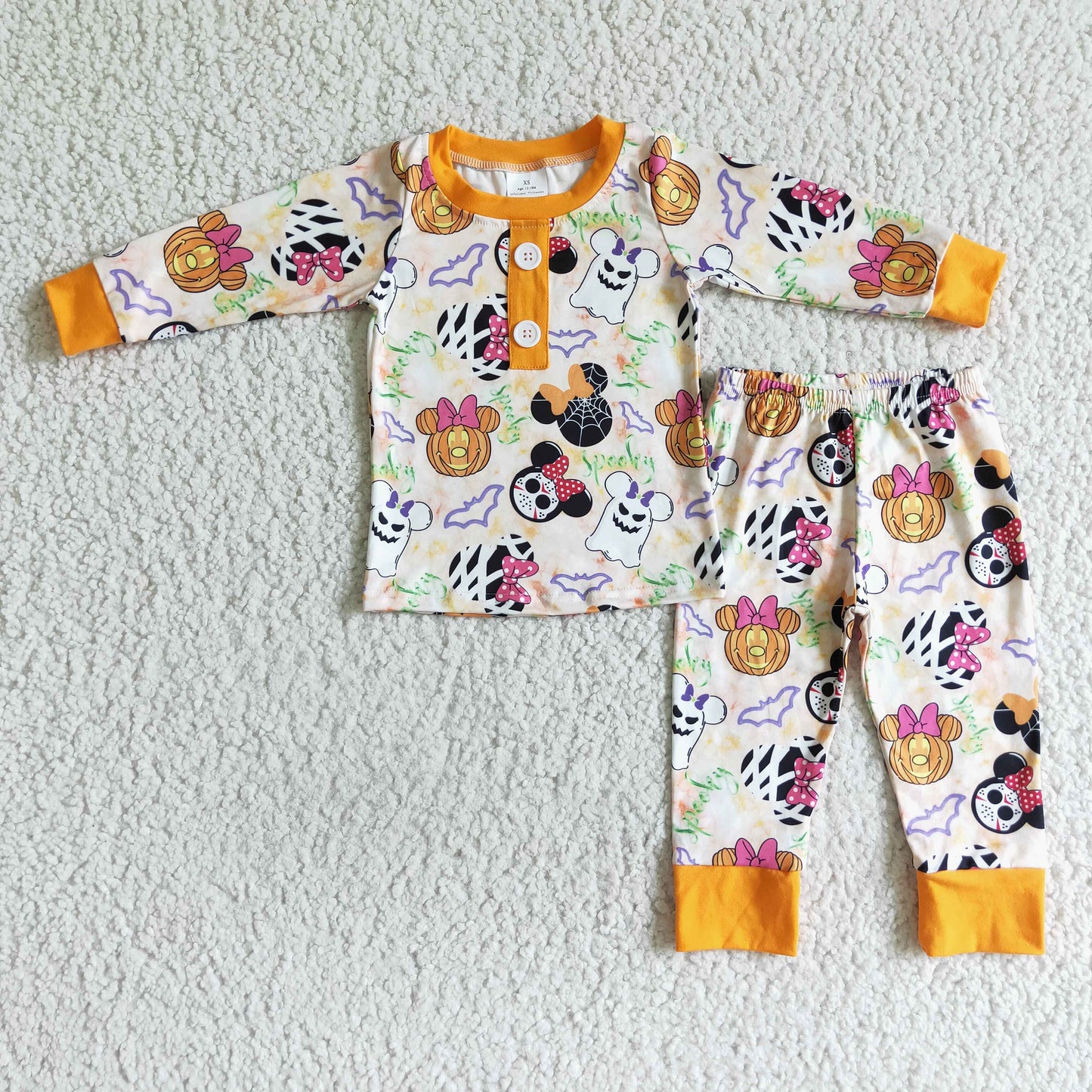 Clearance BLP0026 Boys Halloween Mickey Head Long sleeve pant set high quality