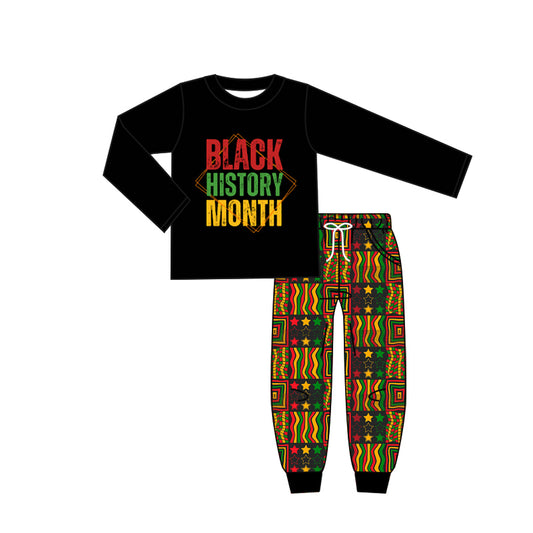 BLP0453  Black History Is World History Girls Long Sleeve Bell Bottom Pants Outfits