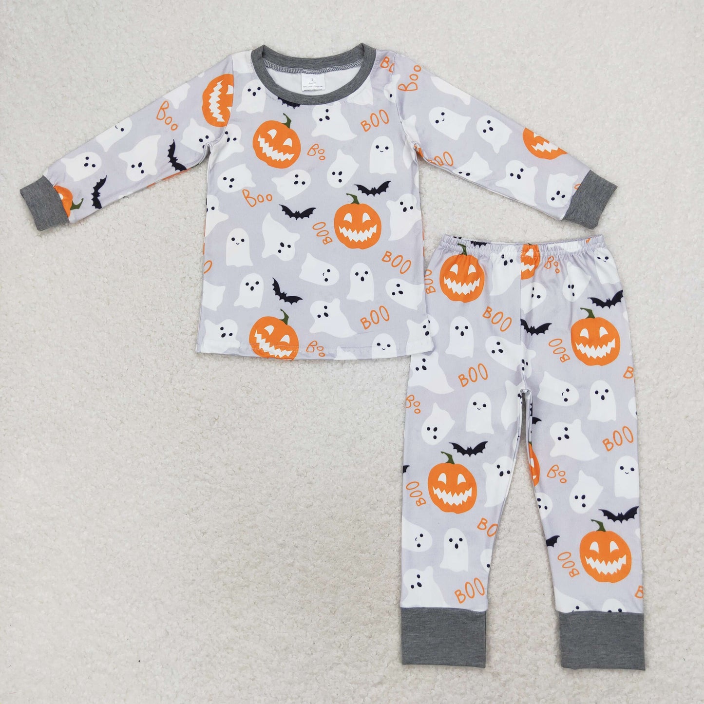 BLP0476 boo Bat Ghost Jack-o '-Lantern Grey long-sleeved trousers pajama set