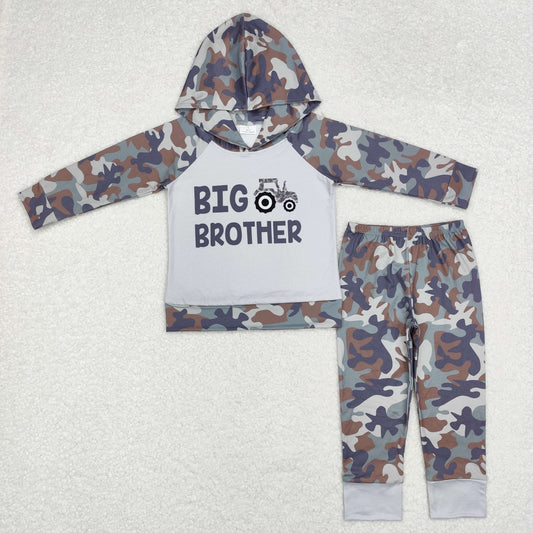 BLP0576 big brother camouflage tractor gray hooded long-sleeved pant suit