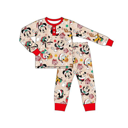 Preorder BLP0650 NO MOQ Mickey Donald Duck Christmas Long Sleeve trousers pajama set