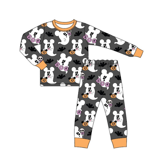 Preorder BLP0693 NO MOQ boo Ghost Mickey grey long sleeved trousers pajama set