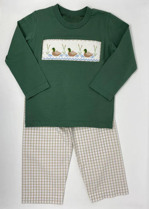 Preorder BLP0717 NO MOQ Duck Green long-sleeved plaid pants suit