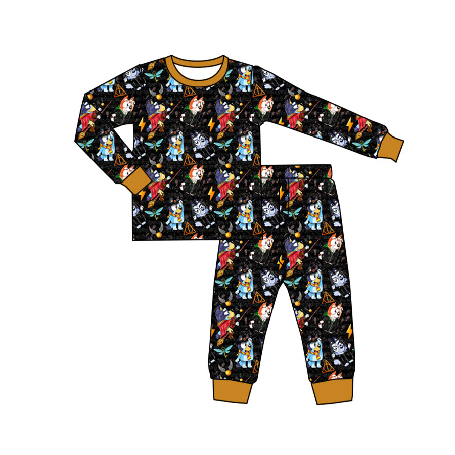 Preorder BLP0719 NO MOQ bluey Halloween Magic black long sleeve pants pajama set