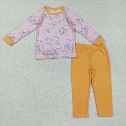 BLP0835 Pumpkin Leaf Long Sleeves Orange Pants Boys Outfits 202508 RTS