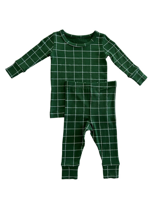 Preorder BLP0882 Dark green white mesh long sleeve trousers pajamas set high quality wholesale