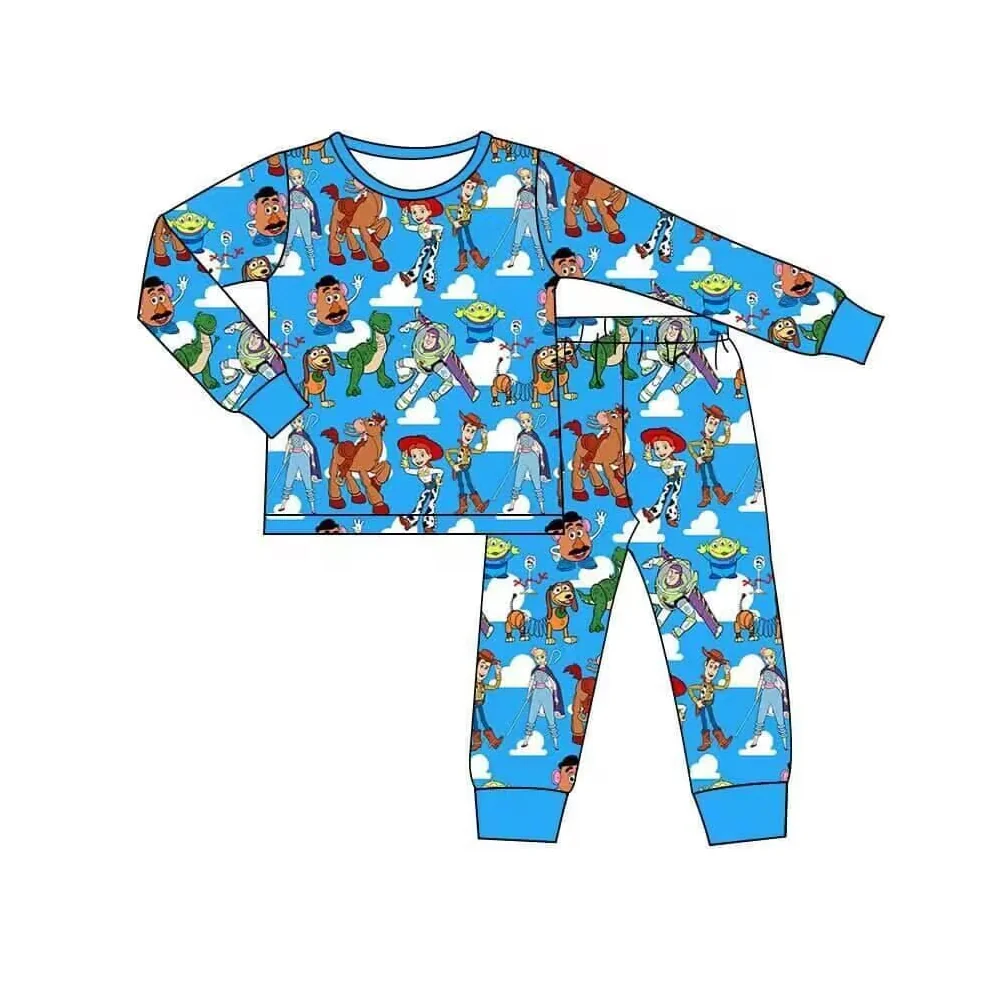 Preorder BLP0929 Toy Story White cloud blue long sleeve pants pajama set