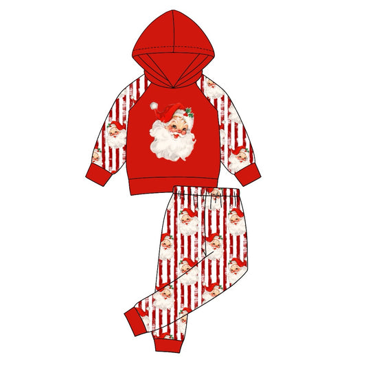 Preorder BLP0931 Santa striped red hooded long-sleeved pantsuit