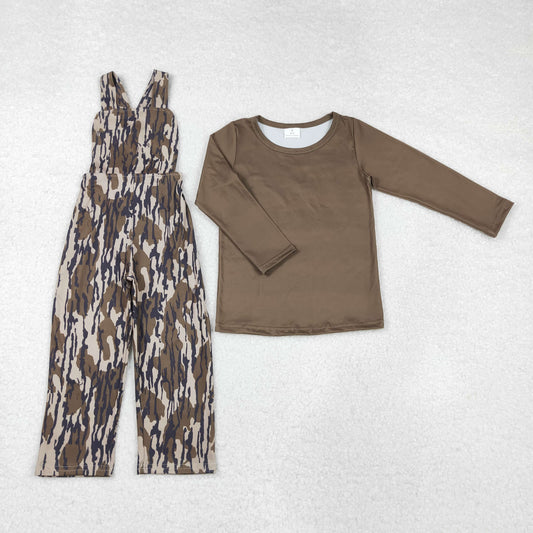 BLP0967 Solid Brown Long-Sleeved Camouflage Army Green Boys Overalls Jumpsuits RTS 202509