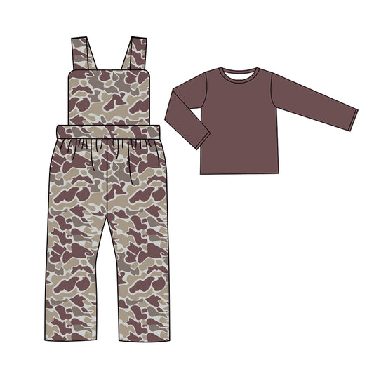 Preorder BLP0972 Solid color long sleeve camo strap jumpsuit