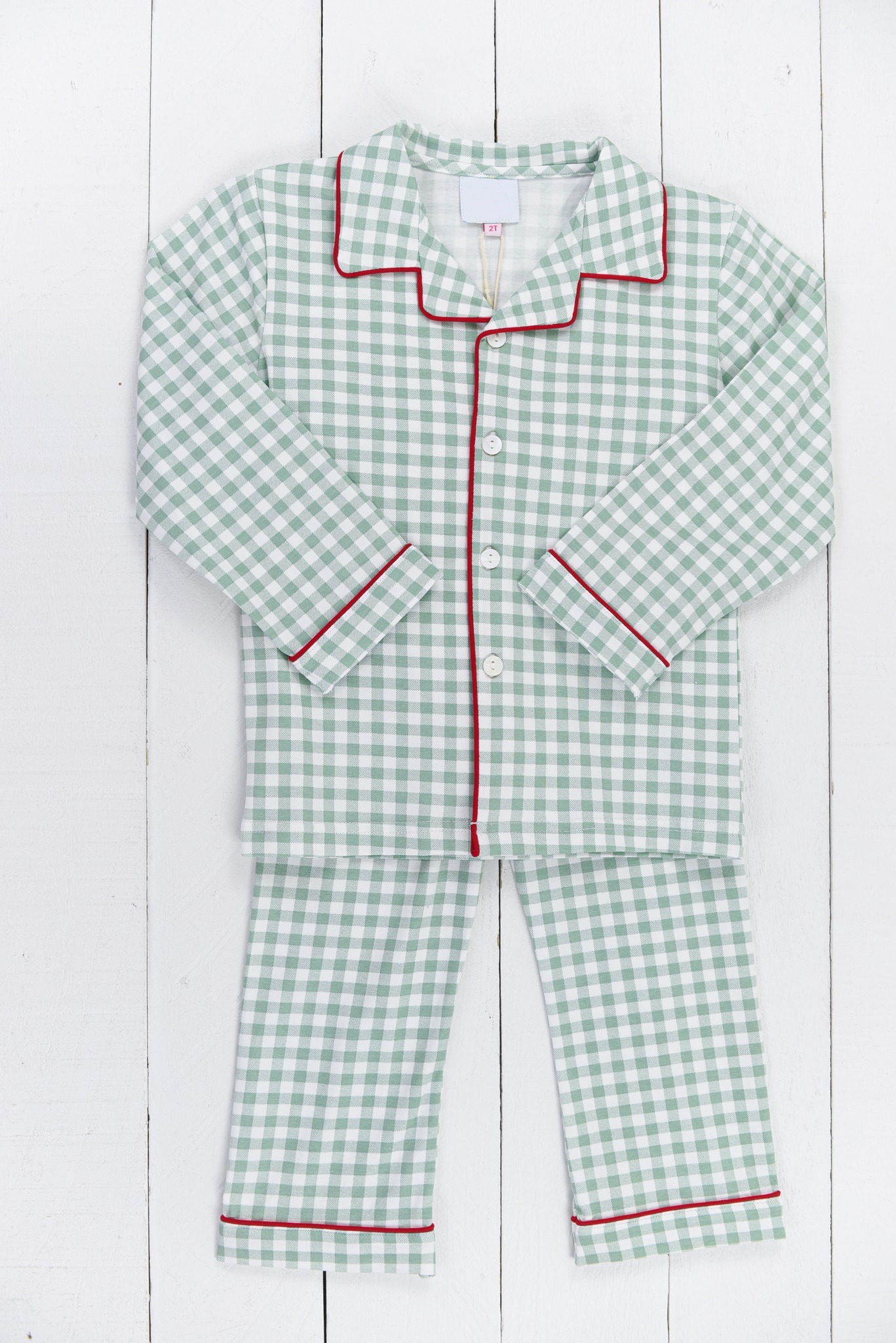 Preorder BLP0981 Christmas green plaid long-sleeved trousers pajama set