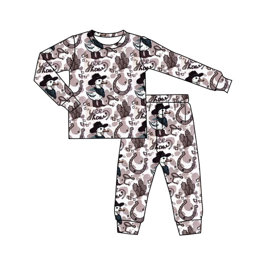 preorder  BLP1108 Boys Boutique Duck Cactus Long Sleeve Pajamas Pants  Set 202506