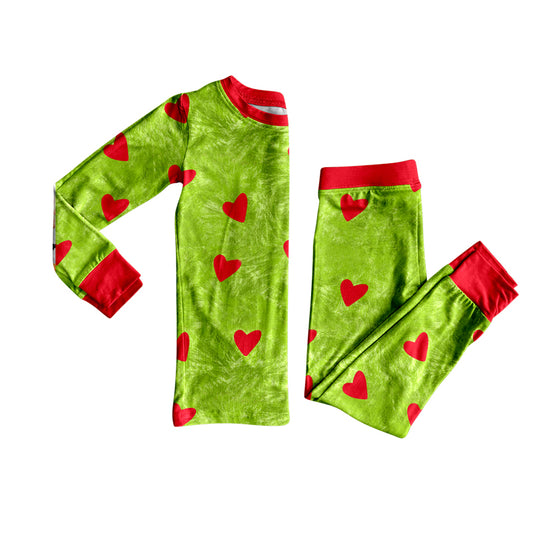 preorder  BLP1175 Christmas Love Heart Long-Sleeved Pants Pajamas Boys Set 202507