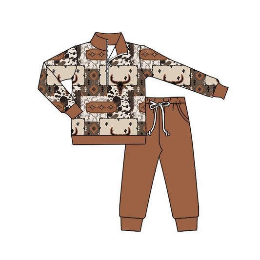 preorder  BLP1199 Deer Hunting Brown Long-Sleeved Pants Boys Set 202507