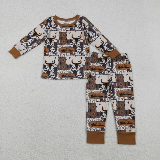 BLP1200 Deer Hunting Brown Long-Sleeved Pants Boys Pajamas Set 202511 RTS