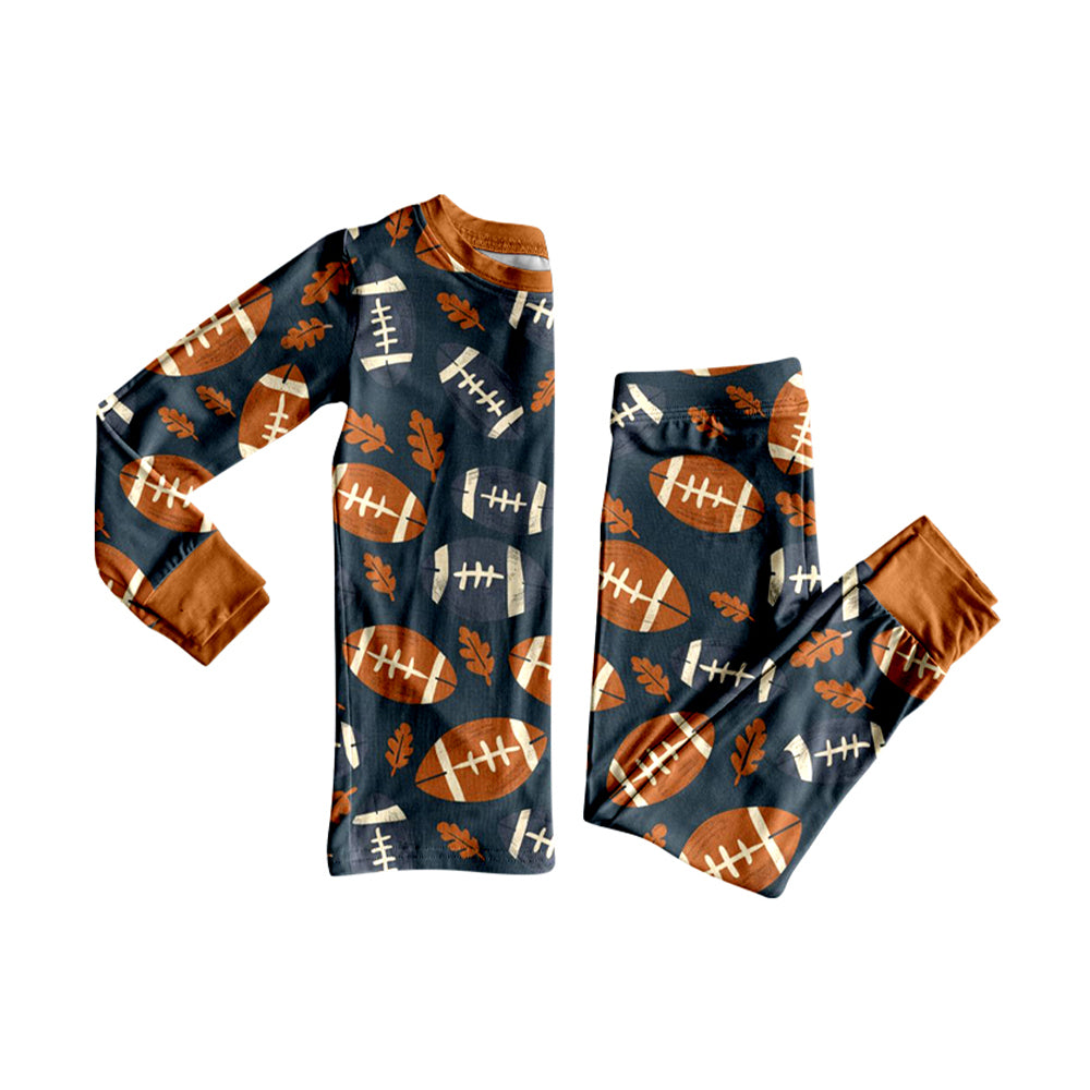 preorder BLP1215 Rugby Leaf Pattern Long-Sleeved Pants Boys Set 202508