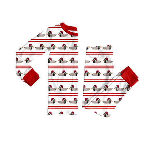 MOQ 8 Preorder BLP1289 Christmas Duck Hunting Red White Long Sleeve Pants Boys Pajamas Set 202509
