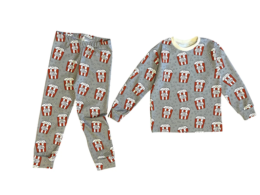 MOQ 5 preorder BLP1347 Popcorn Gray-Blue Long Sleeve Top Pant Boys Pajamas Set 202510