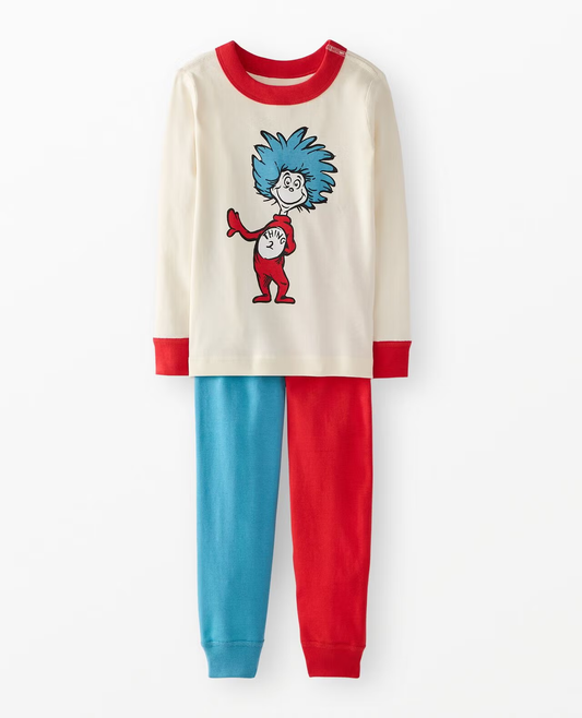 MOQ 5 preorder BLP1364 Dr Seuss Red Blue Long-Sleeved Pants Boys Sets 202510