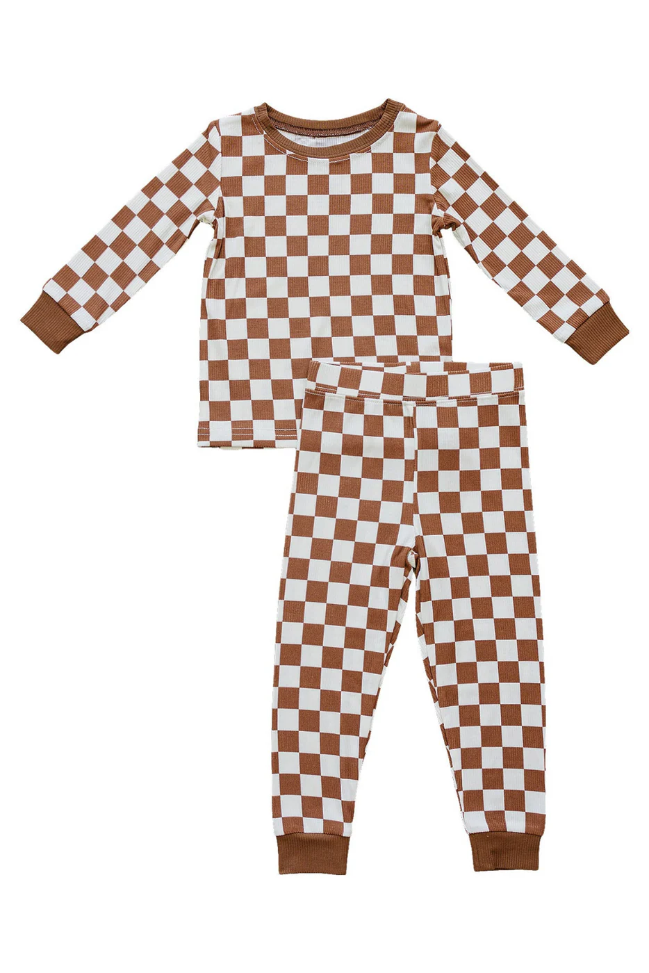 MOQ 5 PCS preorder BLP1407 Brown Plaid Long-Sleeved Pants Boys Sets 202511